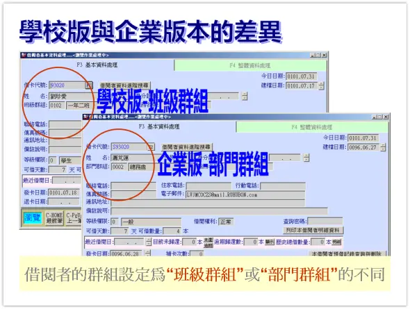 普大軟體-圖書館軟體學校版與企業版本的差異