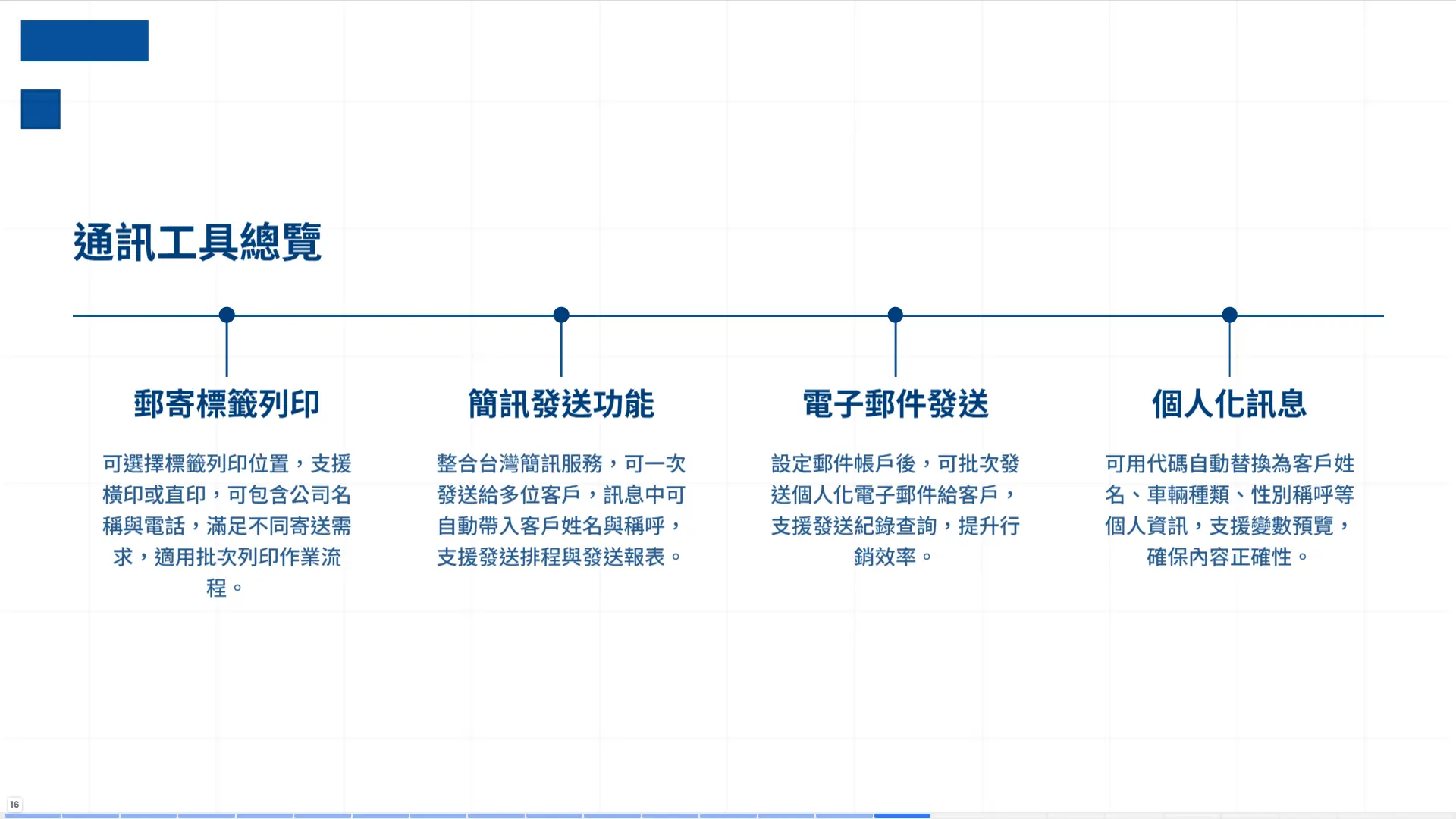 車輛修護管理系統通訊工具，提供郵寄標籤列印、台灣簡訊發送、電子郵件批次寄送與個人化訊息變數替換功能