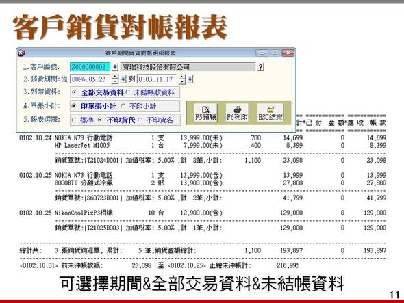 客戶銷貨對帳報表-進銷存貨帳款管理