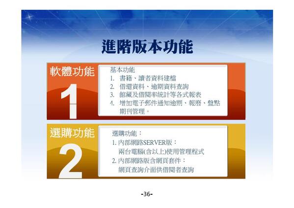 進階版本增加管理報表、與加購內部網路版、加網頁套件版-圖書館自動化管理系統-普大軟體