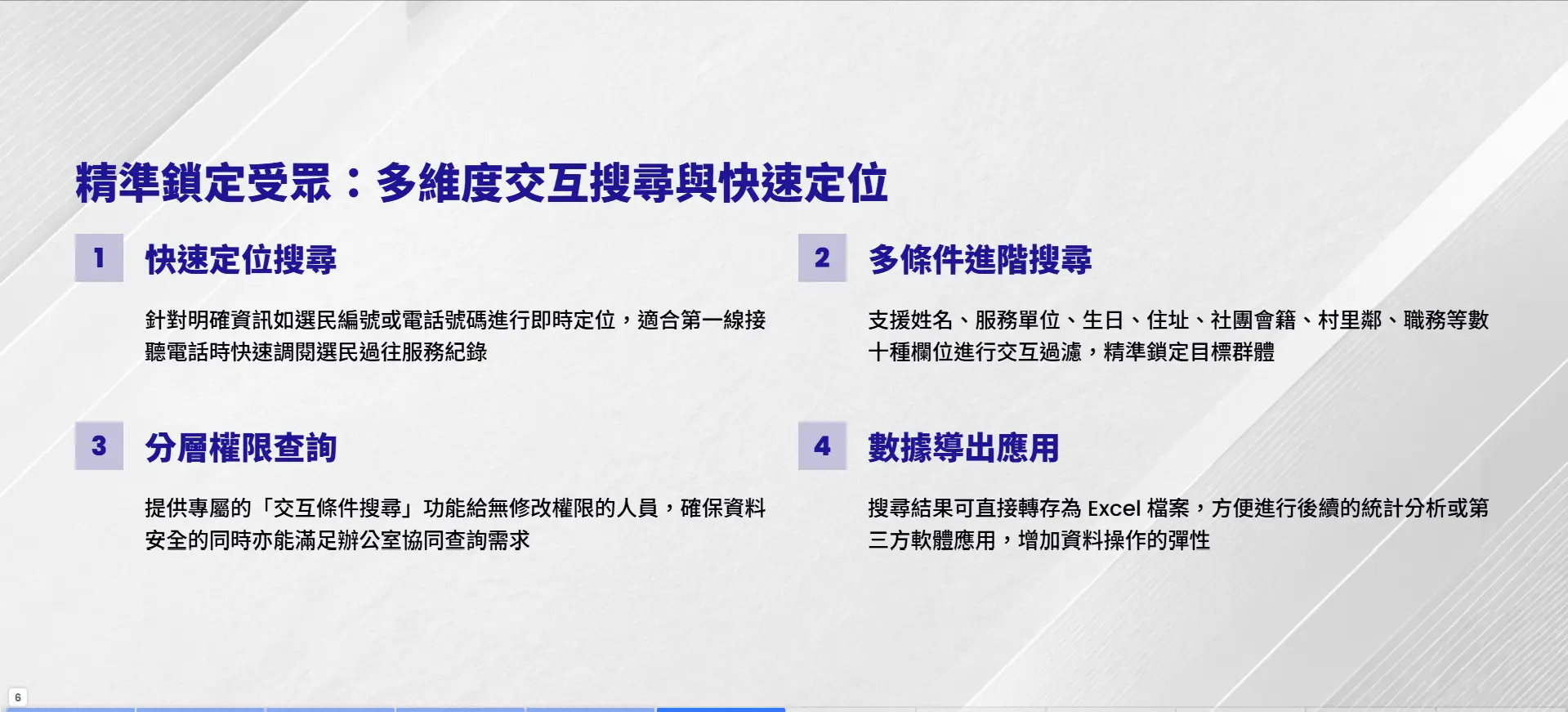 選民資料多條件搜尋系統-快速定位查詢功能