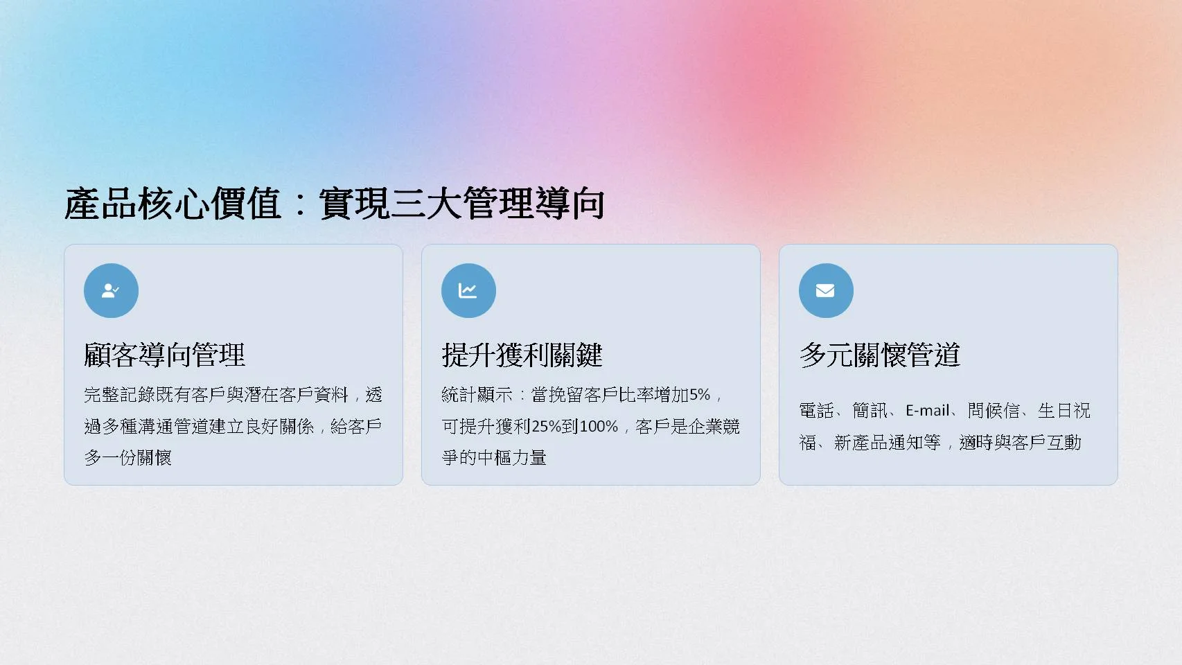 CRM三大管理導向-顧客導向、提升獲利關鍵與多元關懷管道