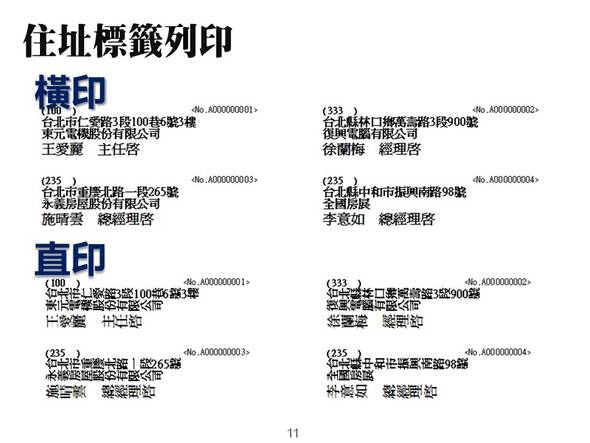 -住址標籤列印
-可以選擇直印或者橫印
-納骨堂資訊化管理系統
-普大軟體