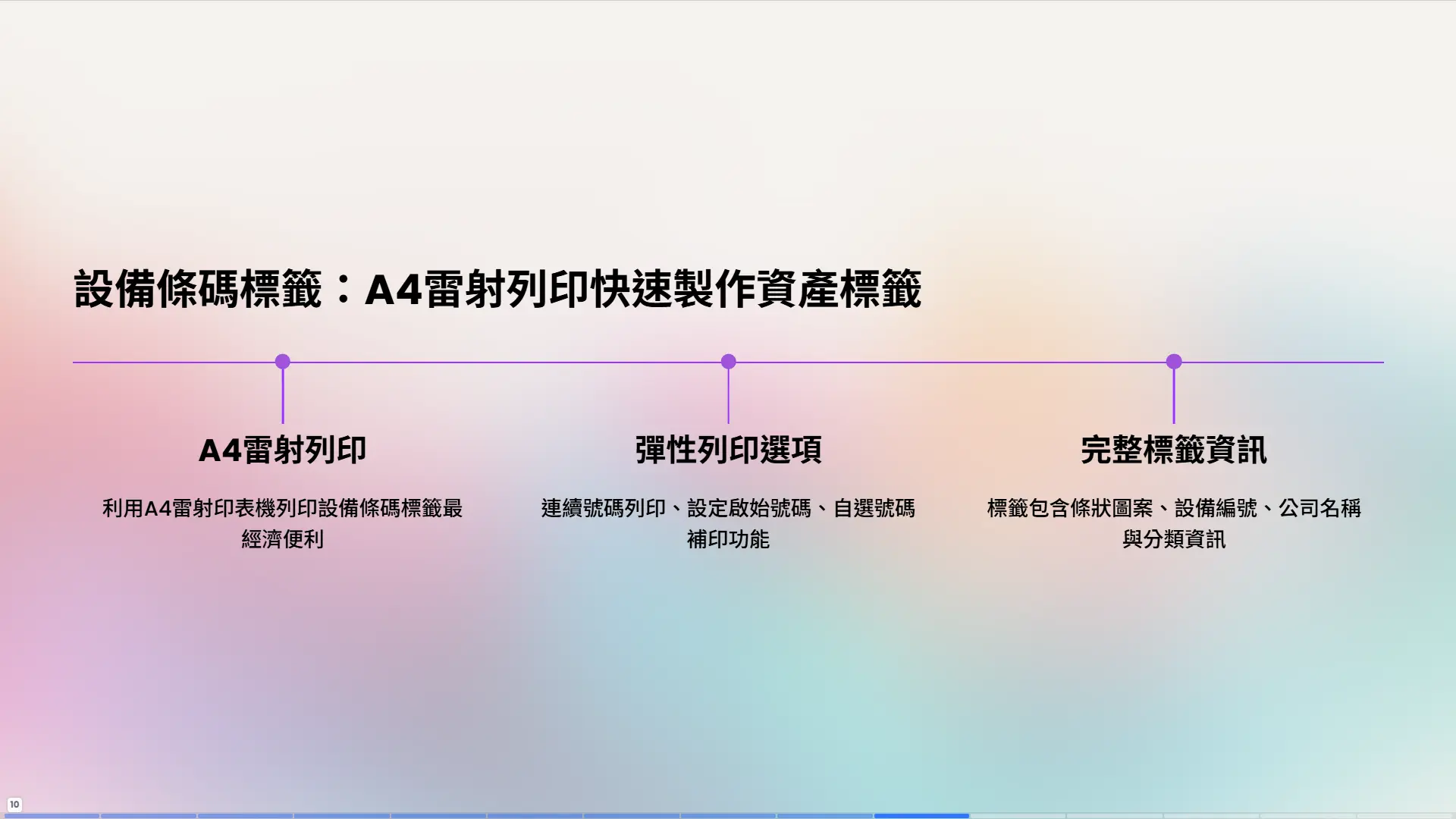 A4列印的設備資產條碼標籤格列