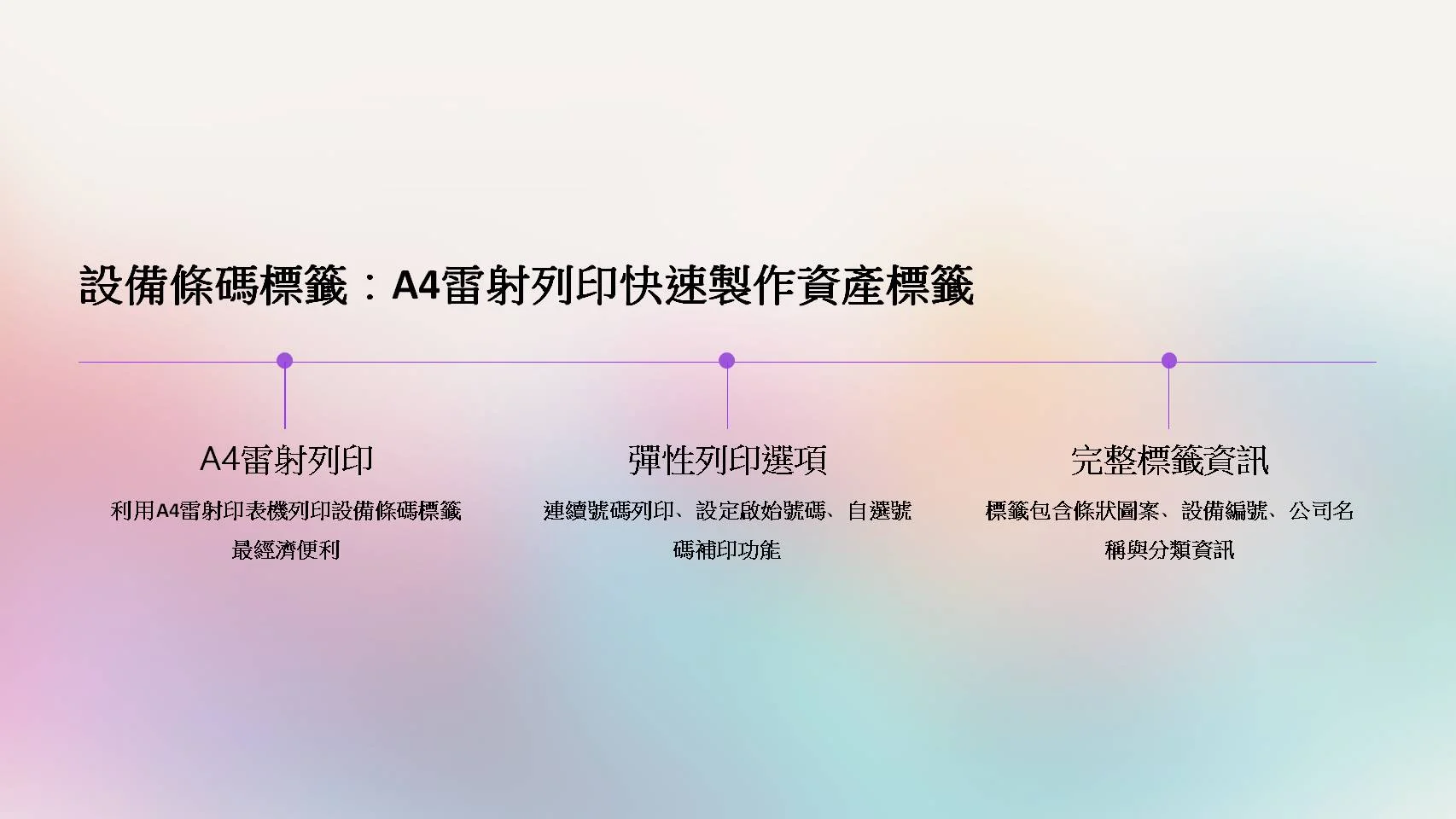 A4列印的設備資產條碼標籤格列
