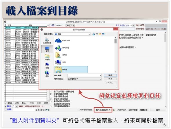 系統可以附加電子檔案-文件、專案、研究資料管理系統
-文件管理系統
-普大軟體