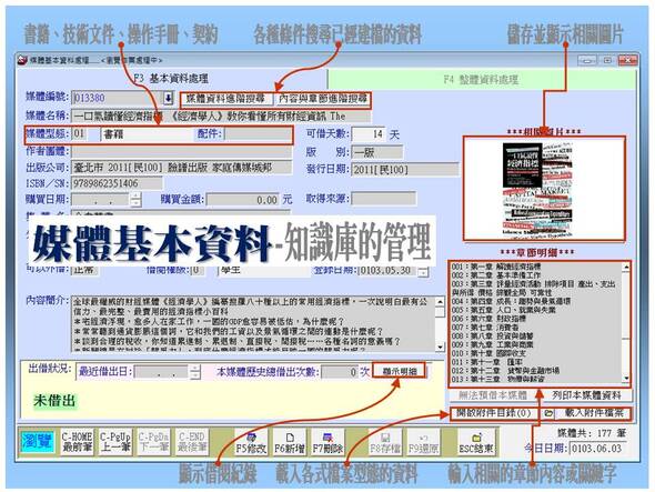 知識庫的管理
-圖書管理系統媒體版
-普大軟體