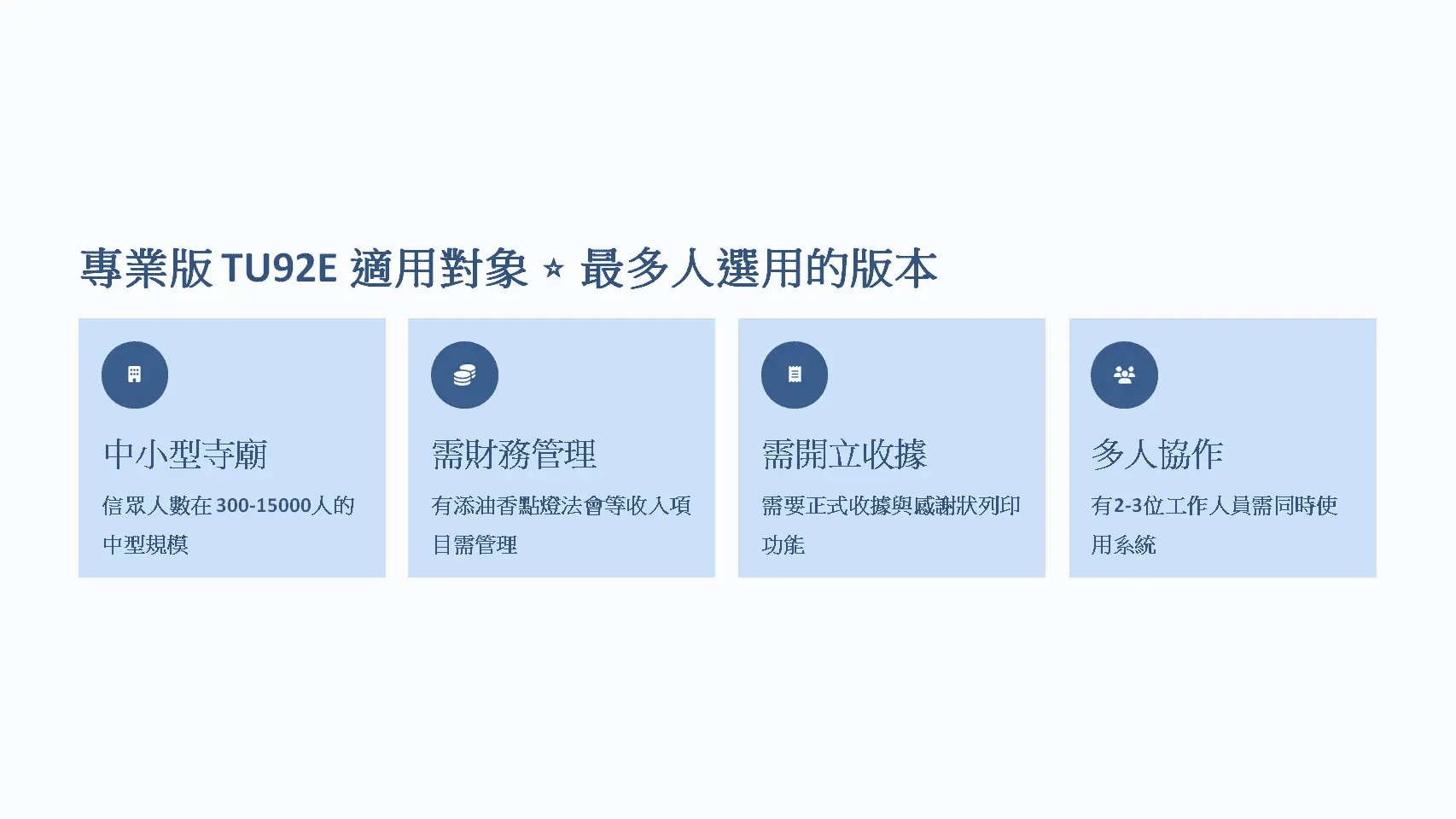 專業版 TU92E 適用對象