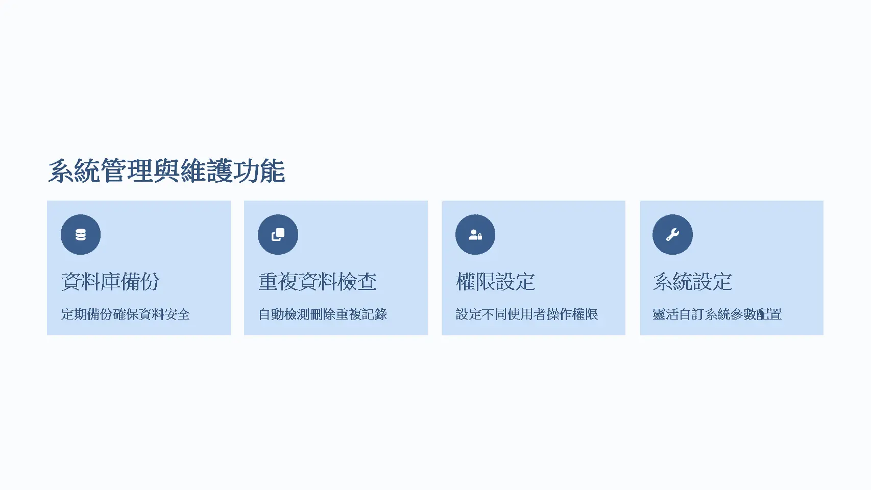 系統管理與維護功能