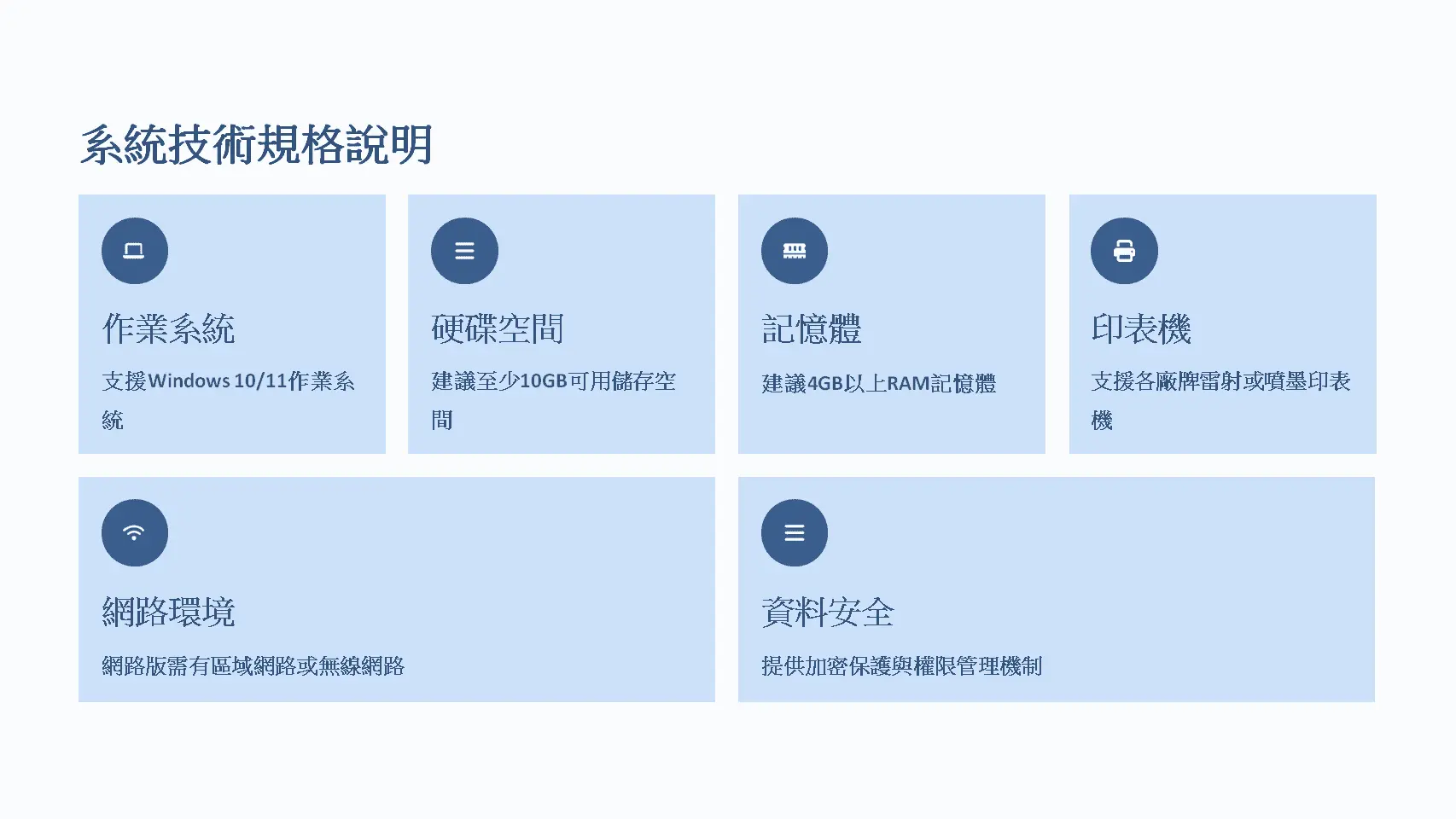 系統技術規格說明